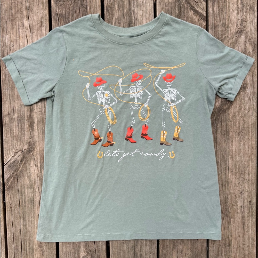 Let’s Get Rowdy Cowboy Skeleton T-shirt - Women’s Size S